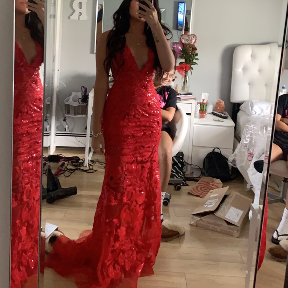Jovani red prom dress
